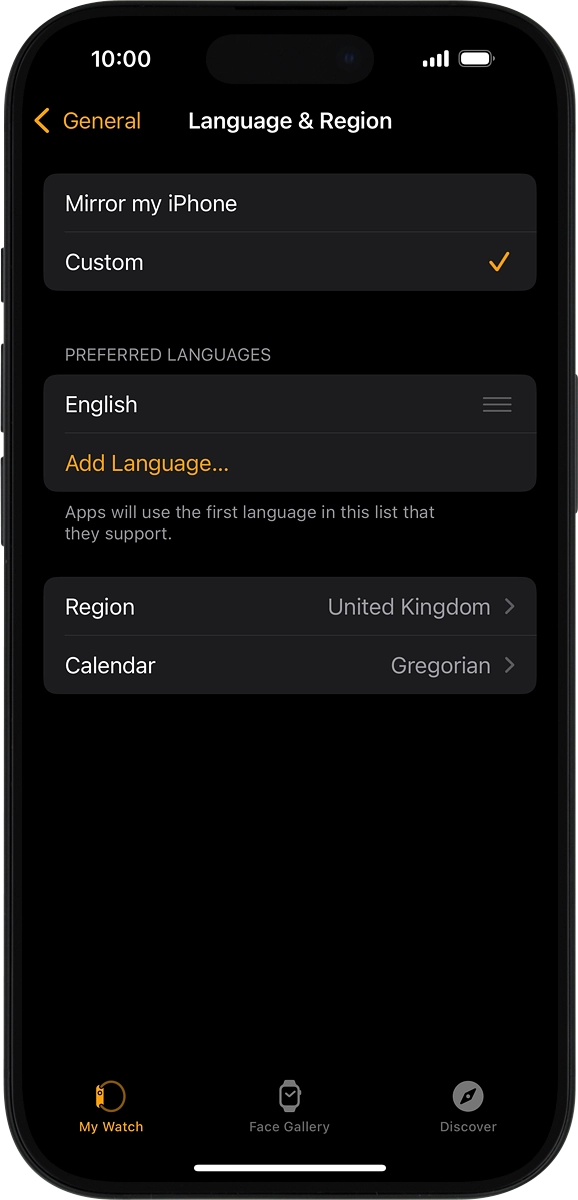 On your phone: Press Add Language....