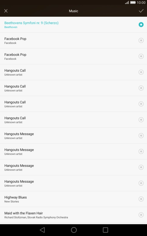Press the confirm icon.