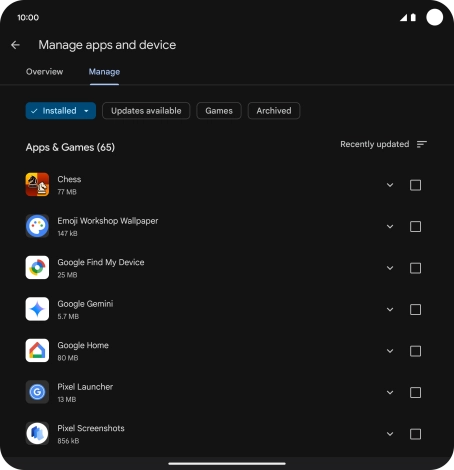 Press the required app.