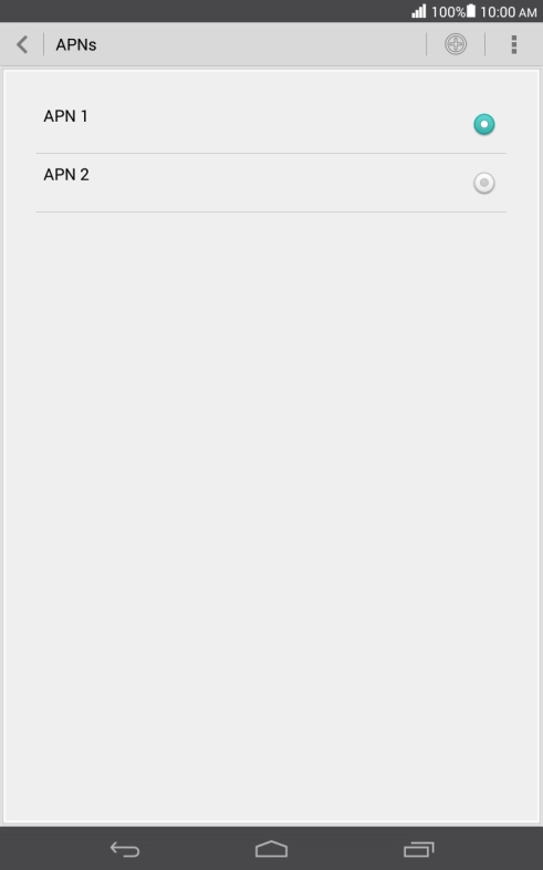 Press the field next to the data connection to activate it.
