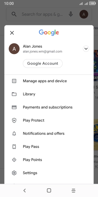 Press Manage apps & device.