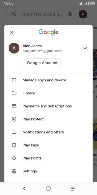 Press Manage apps & device.