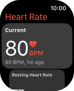 Your current heart rate is displayed below Current.