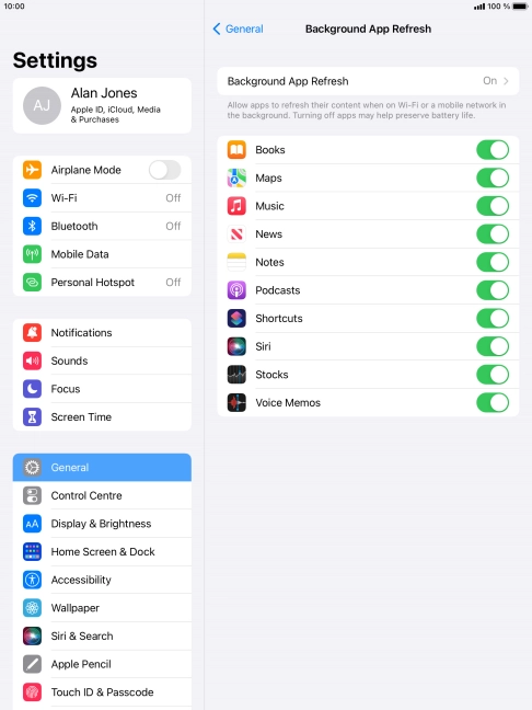 Press Background App Refresh.