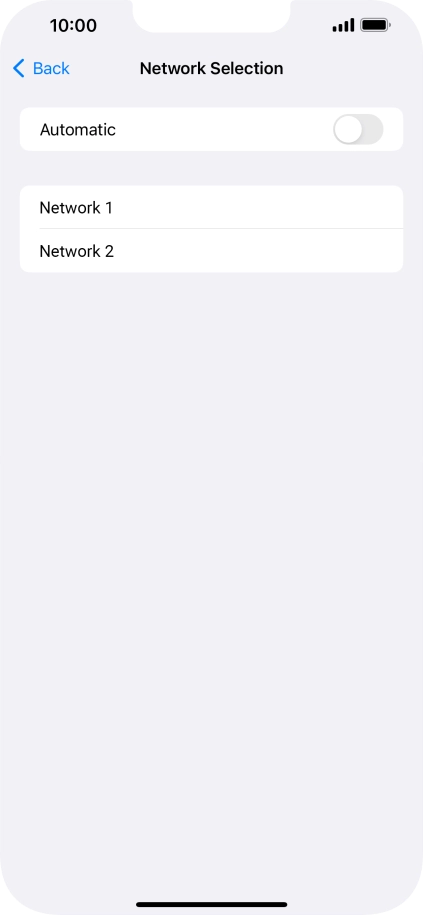 If you turn off the function, press the required network.