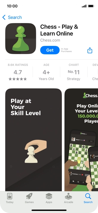 Press Get and follow the instructions on the screen to install the app.