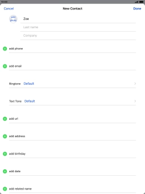Press Last name and key in the last name.