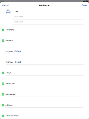 Press Last name and key in the last name.