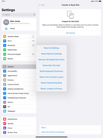 Press Reset Network Settings.