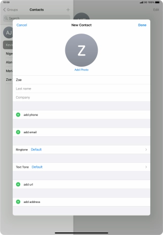 Press Last name and key in the last name.