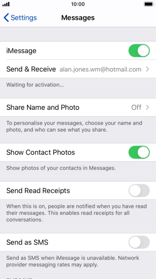 Press the indicator next to 