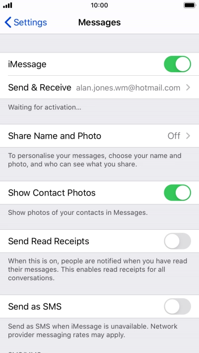 Press the indicator next to 