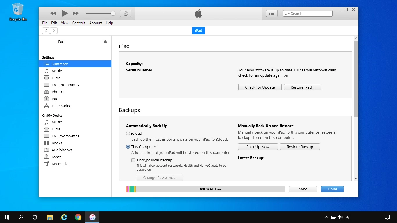 Click Restore Backup....
