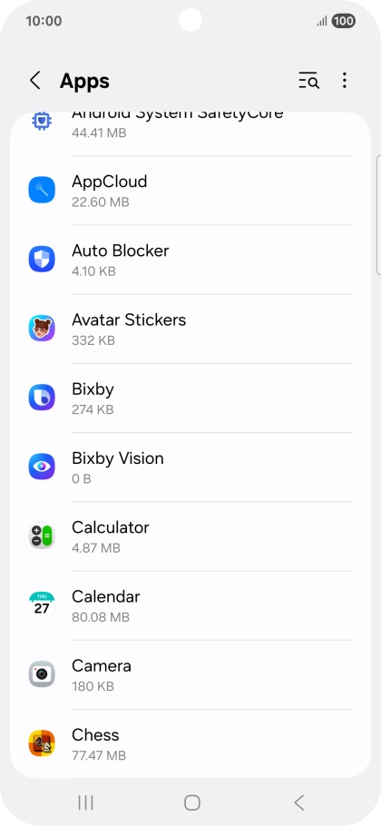 Press the required app.