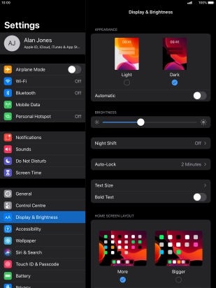 Press the indicator next to 