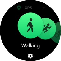Drag your finger right or left to select the required activity.