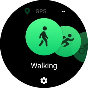 Drag your finger right or left to select the required activity.