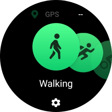 Drag your finger right or left to select the required activity.