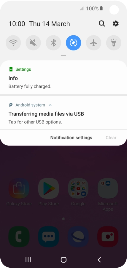 Press Tap for other USB options..