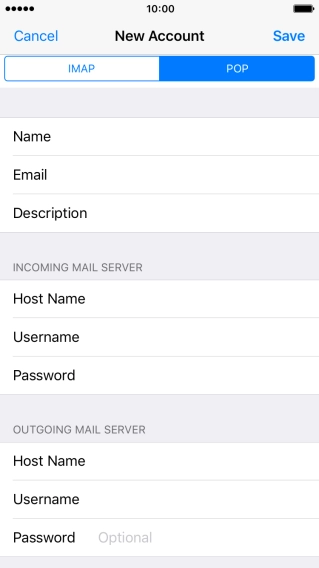 Press Password and key in the password for your email account. Please note that if you have a Vodafone email address, you need to key in the password for your email account.