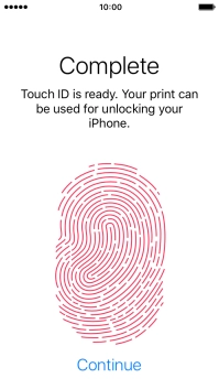 Press Continue. If you haven't previously selected a phone lock code, key in a code of your own choice twice.