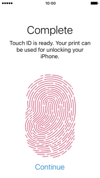 Press Continue. If you haven't previously selected a phone lock code, key in a code of your own choice twice.