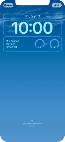 To customise the way the lock screen date is displayed, press the date widget and follow the instructions on the screen to select the required widget display mode.