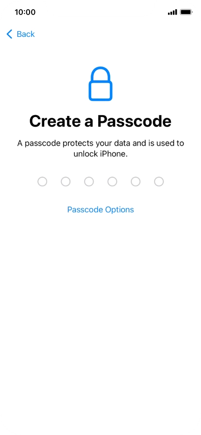 Press Passcode Options.