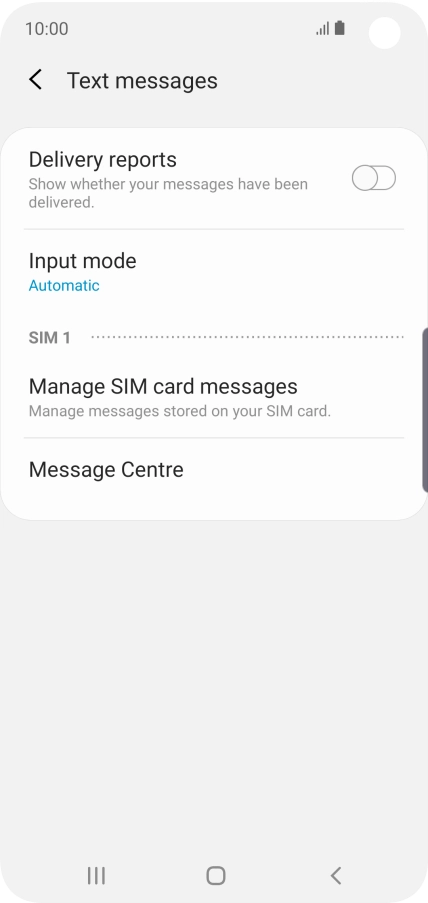 Press Message Centre.