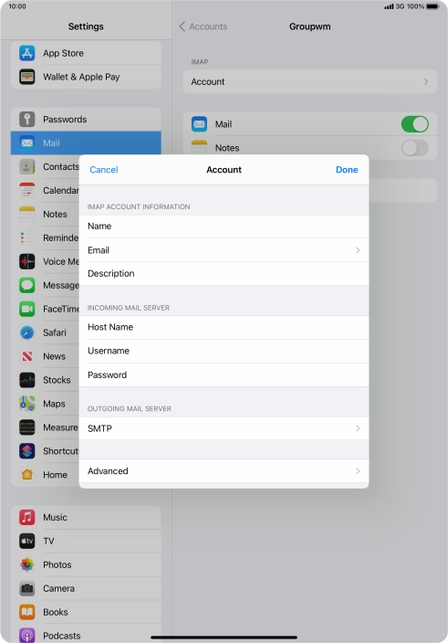 Press SMTP. Press SMTP.