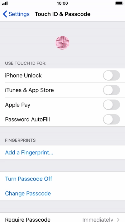 Press Turn Passcode Off and key in the phone lock code.