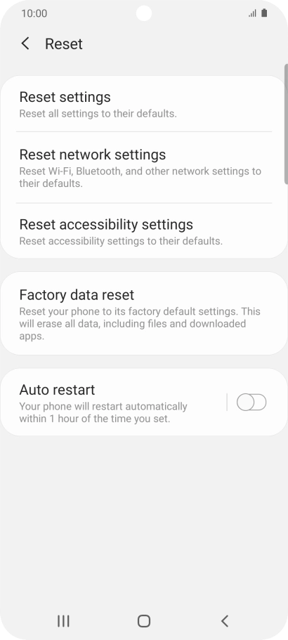 Press Factory data reset.