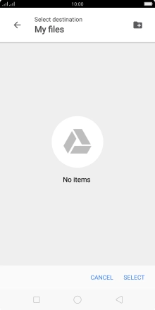 To create a new folder, press the new folder icon and follow the instructions on the screen to create a new folder.