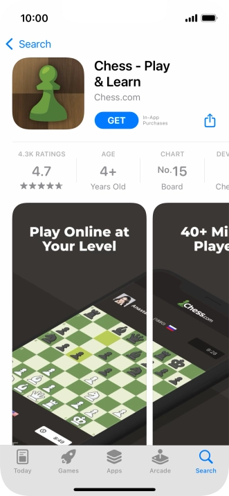 Press GET and follow the instructions on the screen to install the app.