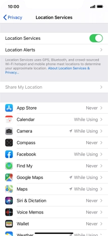 Press the required app.