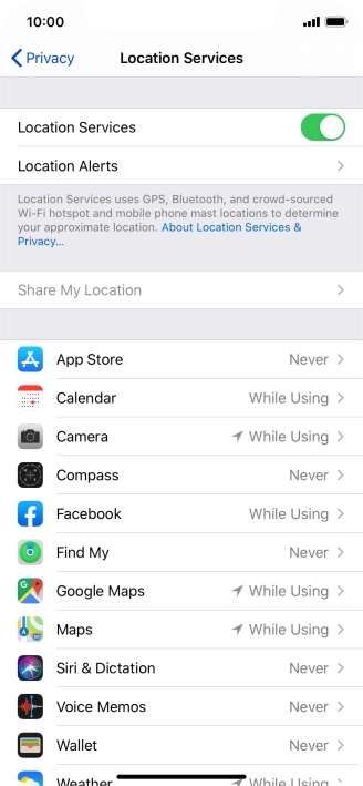 Press the required app.