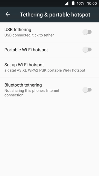 Press Set up Wi-Fi hotspot.