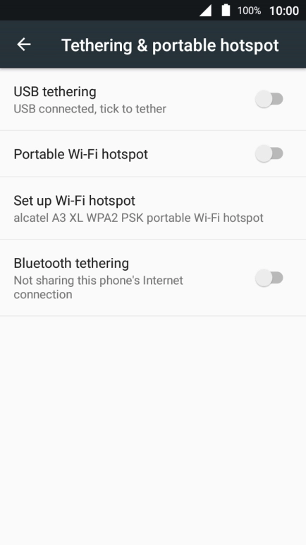 Press Set up Wi-Fi hotspot.