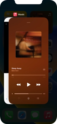 Slide upwards on the required application to end it.
