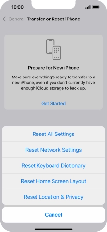 Press Reset All Settings.