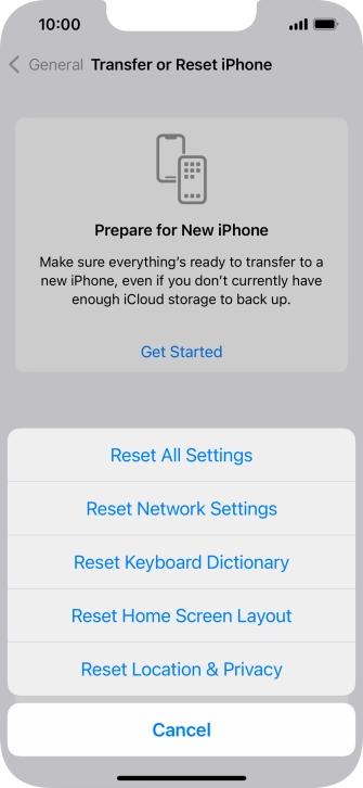 Press Reset All Settings.