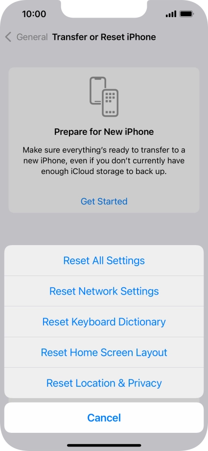 Press Reset All Settings.
