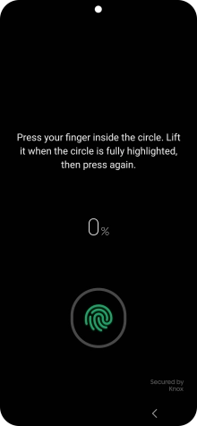 Follow the instructions on the screen to create the phone lock code using your fingerprint.