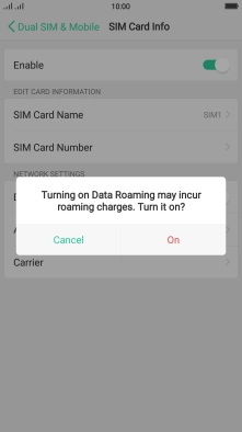 If you turn on the function, press On.