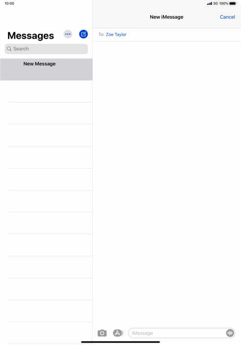 Press the text input field and key in the required text.