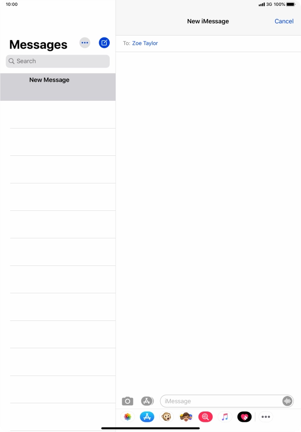 You can also send pictures, video clips, audio files and different effects in your iMessage. Follow the instructions on the screen to send your iMessage with the required content.