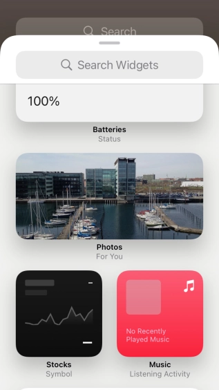 Press the required widget.