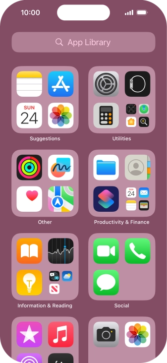 Press the required app. Press the required app.