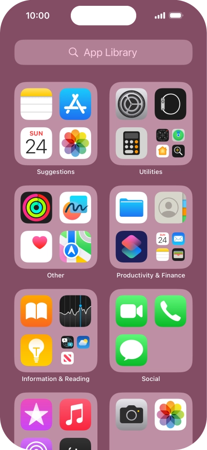 Press the required app. Press the required app.