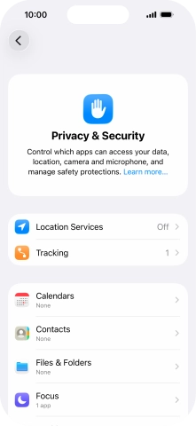 Press Location Services.